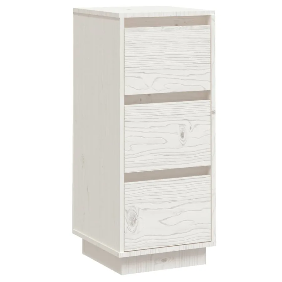 Buffet Blanc 32x34x75 cm Bois massif de pin - 2