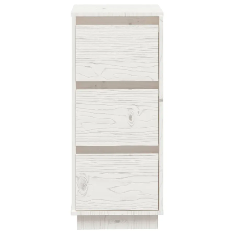 Buffet Blanc 32x34x75 cm Bois massif de pin - 5