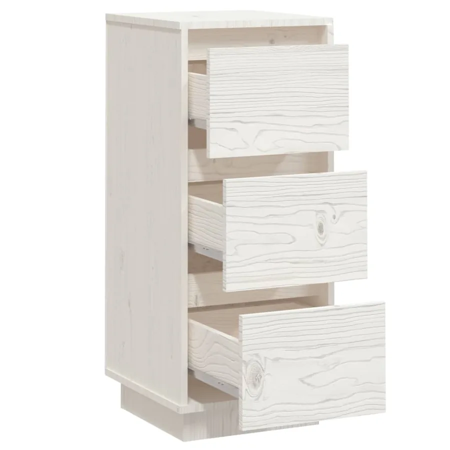 Buffet Blanc 32x34x75 cm Bois massif de pin - 7