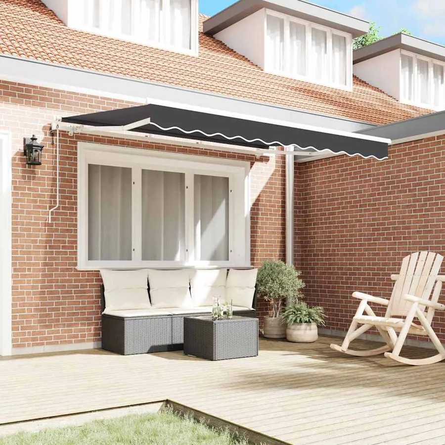 Auvent Rétractable Anthracite 250 x 200 cm tissu - 3