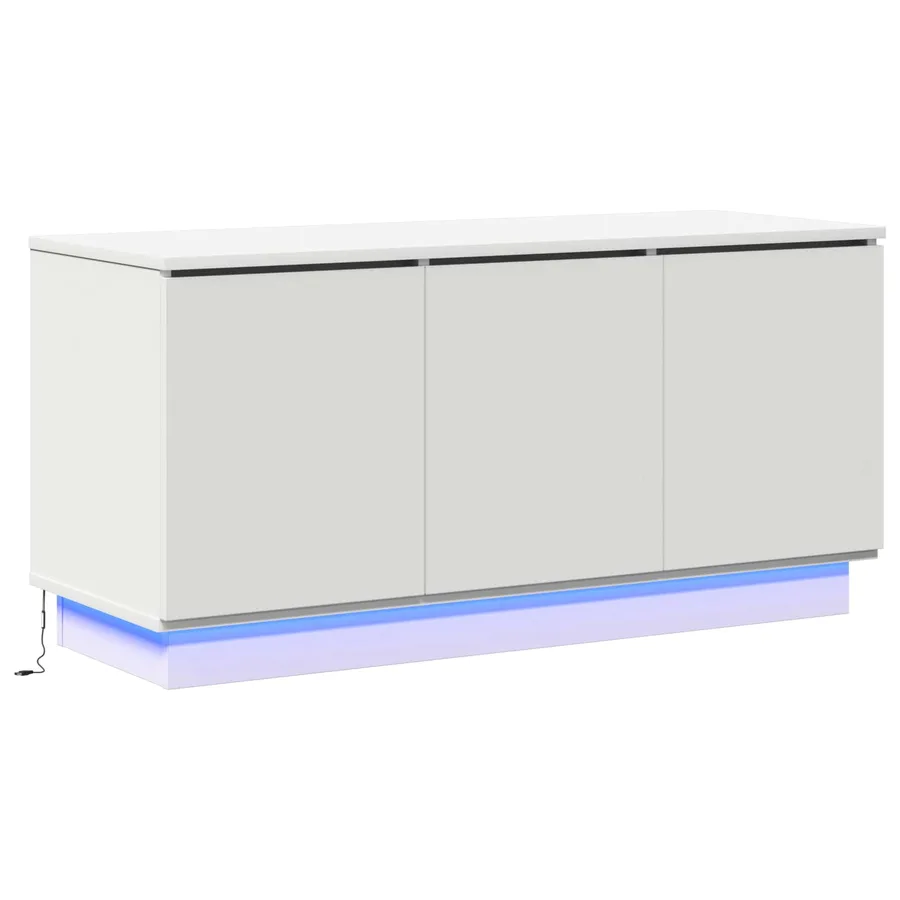 Meuble TV Blanc 100 x 38 x 49 cm Bois d'ingénierie - 2