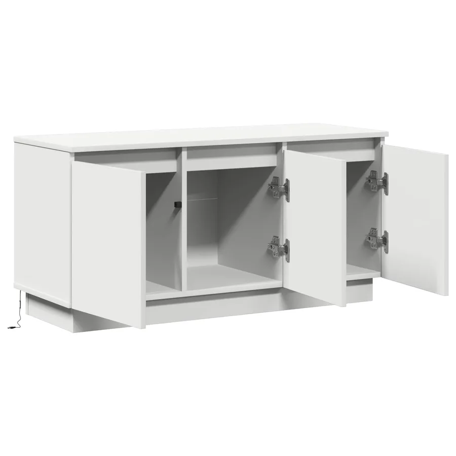 Meuble TV Blanc 100 x 38 x 49 cm Bois d'ingénierie - 6