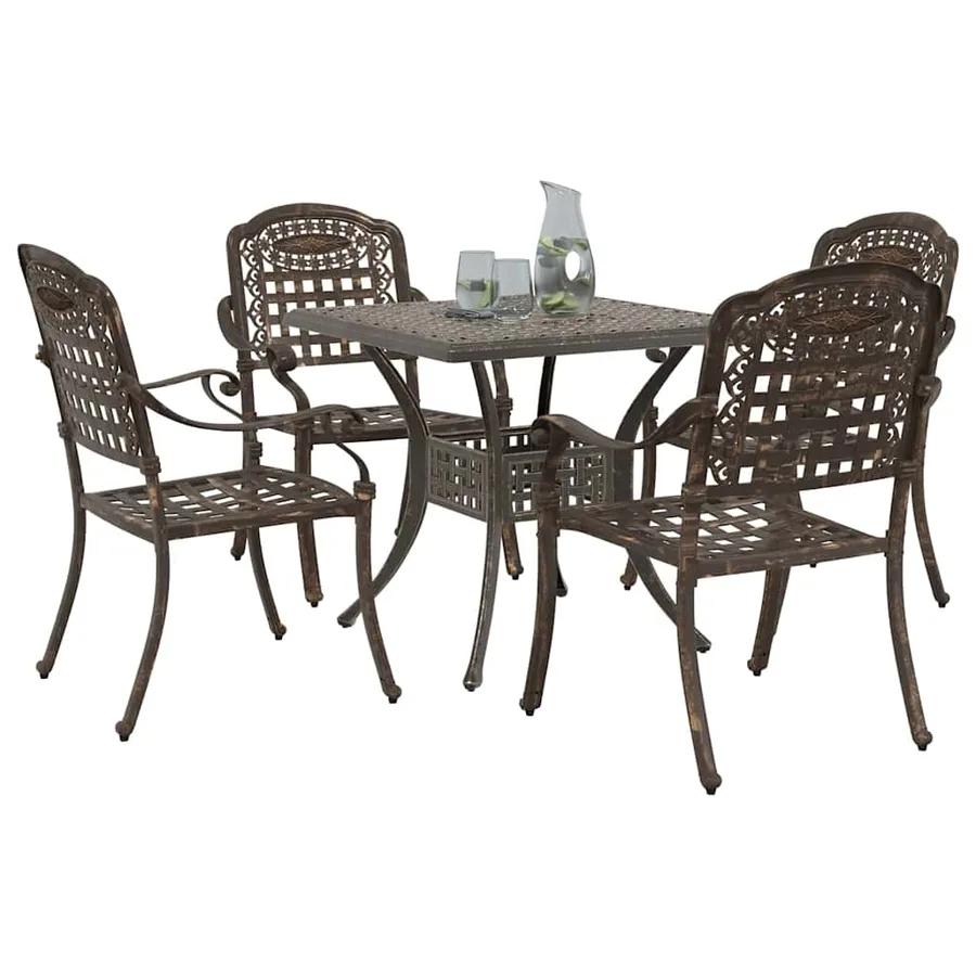 Ensemble de tables de jardin 5 pcs Bronze Aluminium coulé - 3