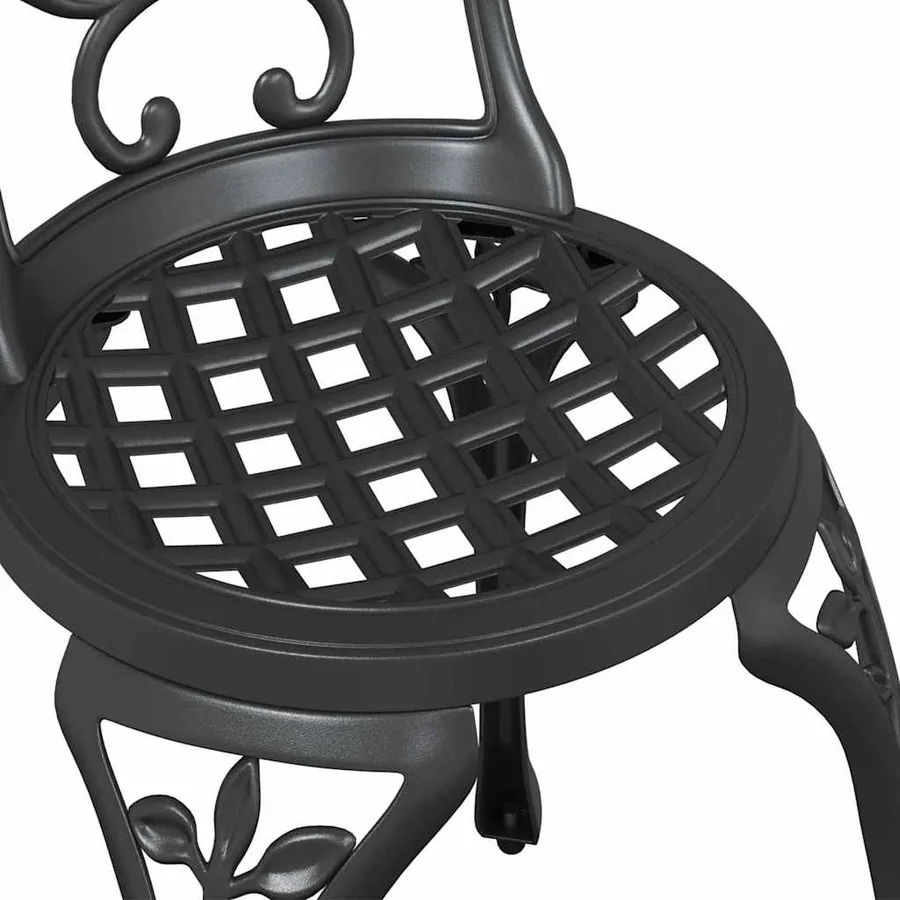 Ensemble bistro de jardin 3 pcs Noir Aluminium - 11