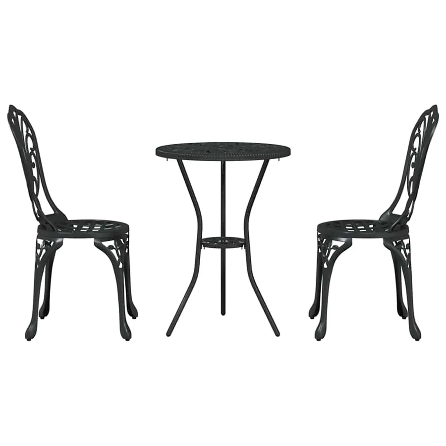 Ensemble bistro de jardin 3 pcs Noir Aluminium - 6