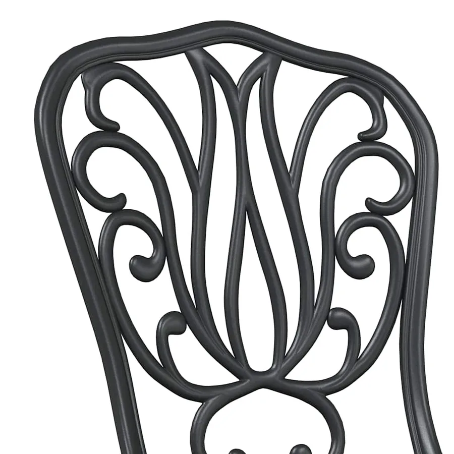 Ensemble bistro de jardin 3 pcs Noir Aluminium - 9