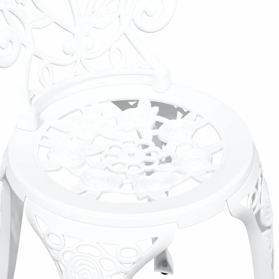 Ensemble bistro de jardin 3 pcs Blanc Aluminium - 11