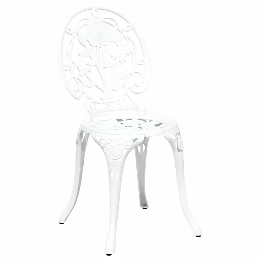 Ensemble bistro de jardin 3 pcs Blanc Aluminium - 4