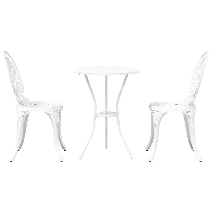 Ensemble bistro de jardin 3 pcs Blanc Aluminium - 6