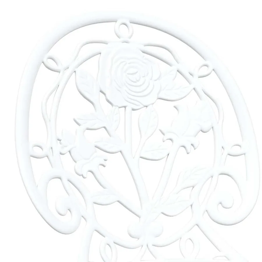 Ensemble bistro de jardin 3 pcs Blanc Aluminium - 9