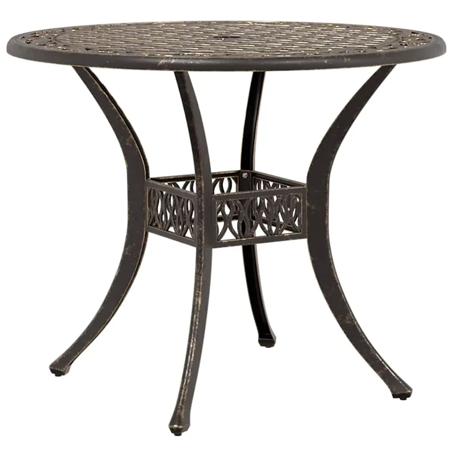 Ensemble de salle à manger pour jardin 5 pcs Bronze Aluminium - 6