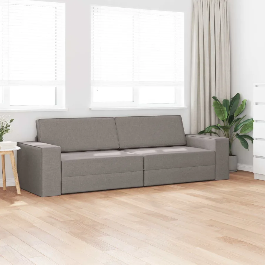 Canapé-Lit Taupe 245 x 78 x 77 cm tissu - 3