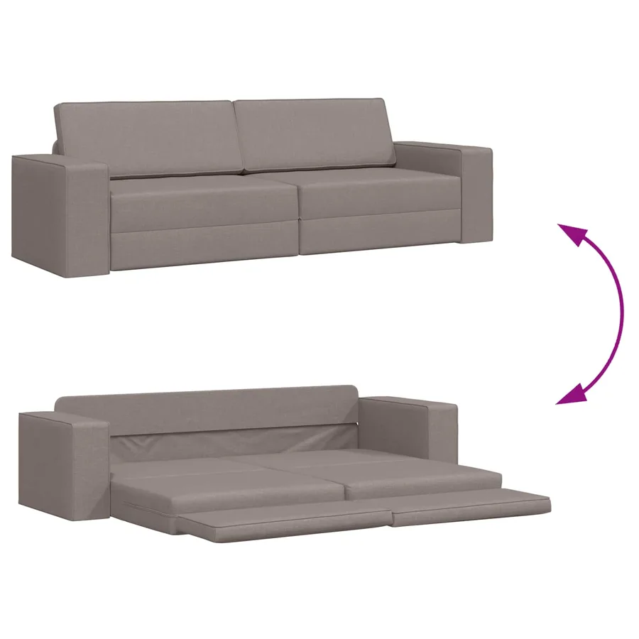 Canapé-Lit Taupe 245 x 78 x 77 cm tissu - 8