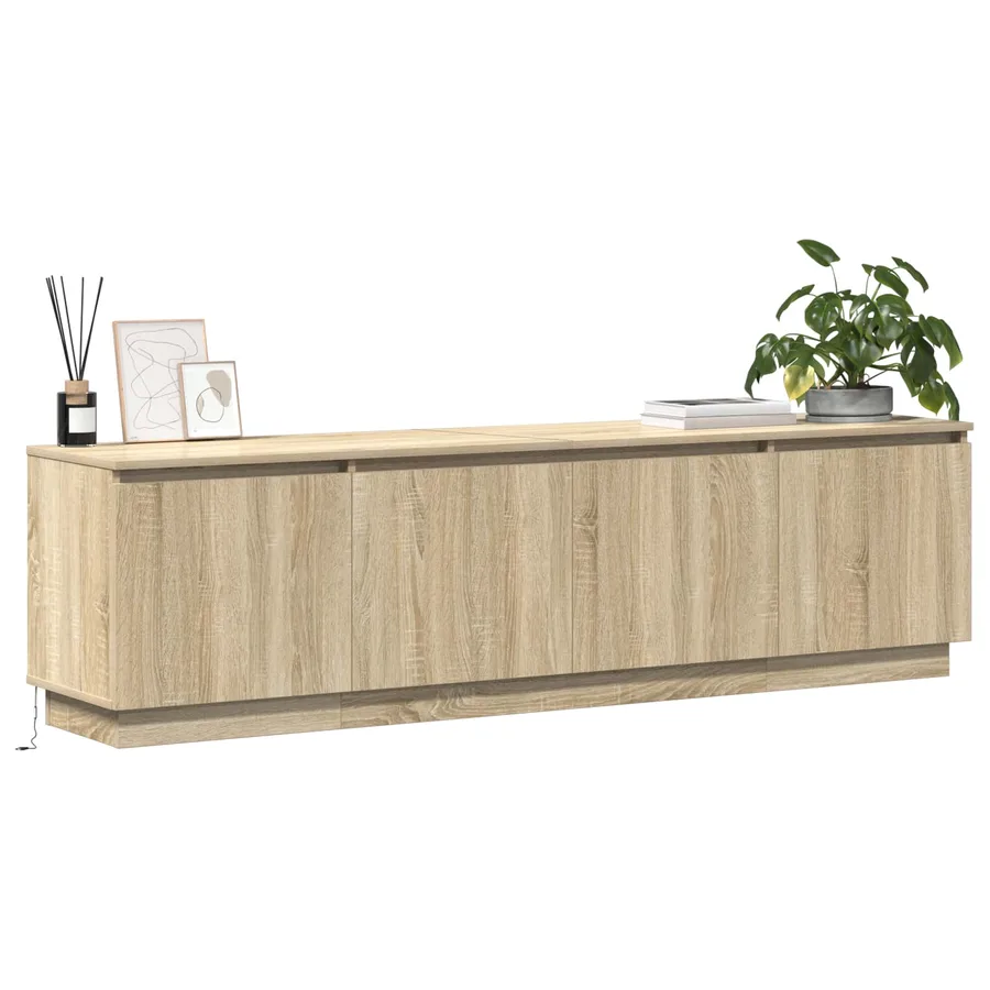 Meuble TV Chêne Sonoma 180 x 38 x 49 cm Bois d'ingénierie - 3