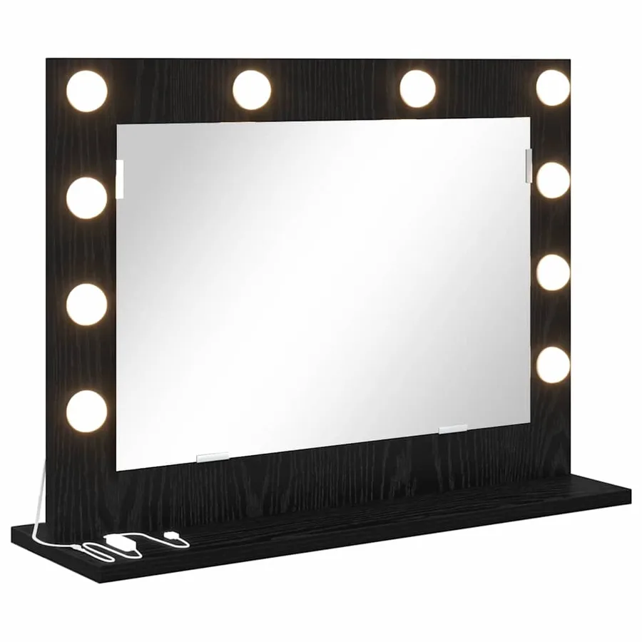 Miroir de vanité Rectangulaire Chêne noir 60 x 45 x 18 cm - 2