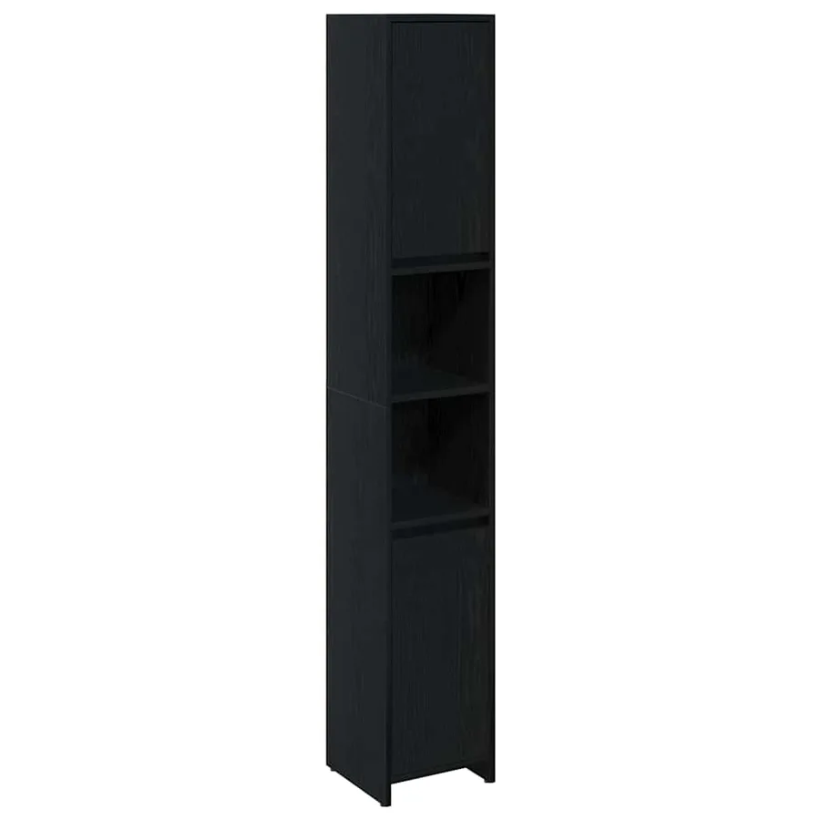 Cabinet de salle de bain Chêne noir 30 x 30 x 183,5 cm - 2