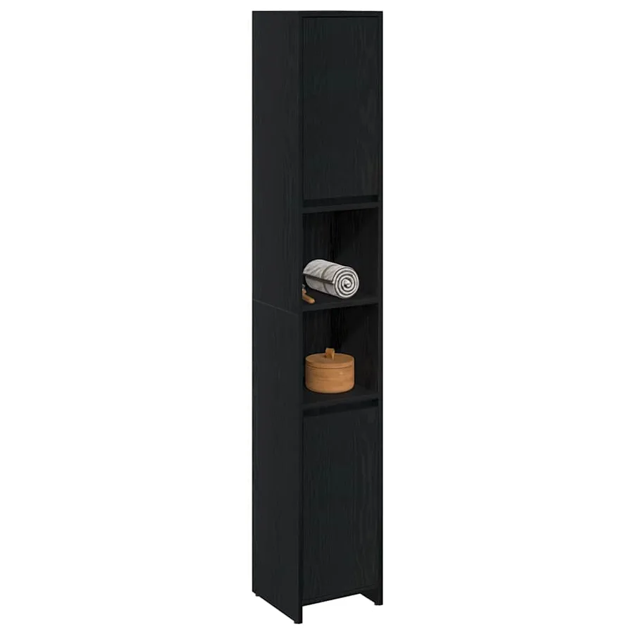 Cabinet de salle de bain Chêne noir 30 x 30 x 183,5 cm - 3