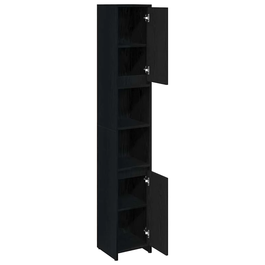 Cabinet de salle de bain Chêne noir 30 x 30 x 183,5 cm - 5