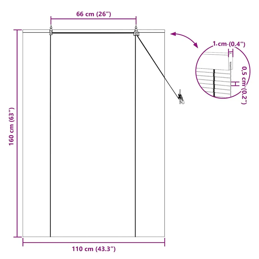 Store enrouleur Marron 110 x 160 cm Bambou - 15