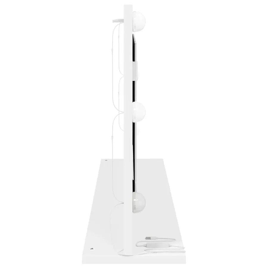Miroir de vanité Blanc 100 x 45 x 18 cm Verre et bois composite - 5
