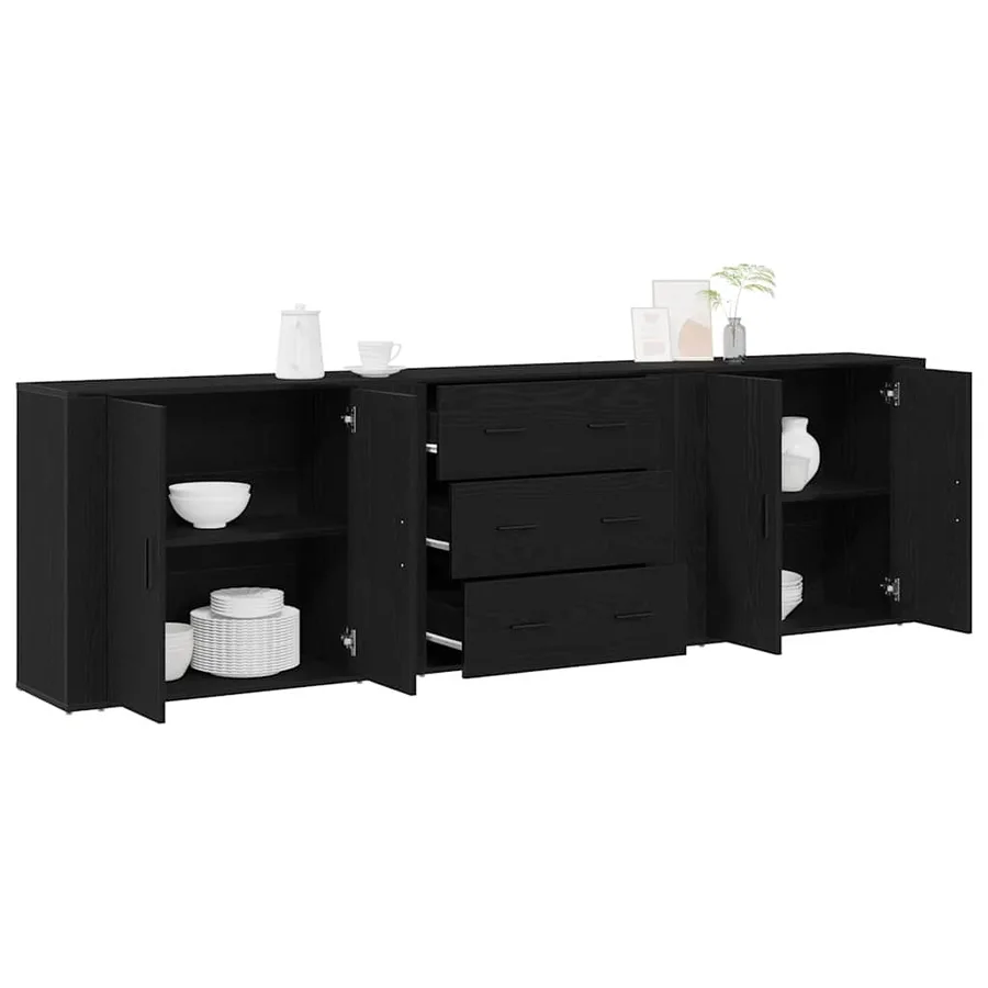 Buffet Chêne noir 240 x 33 x 70 cm Bois d'ingénierie - 3
