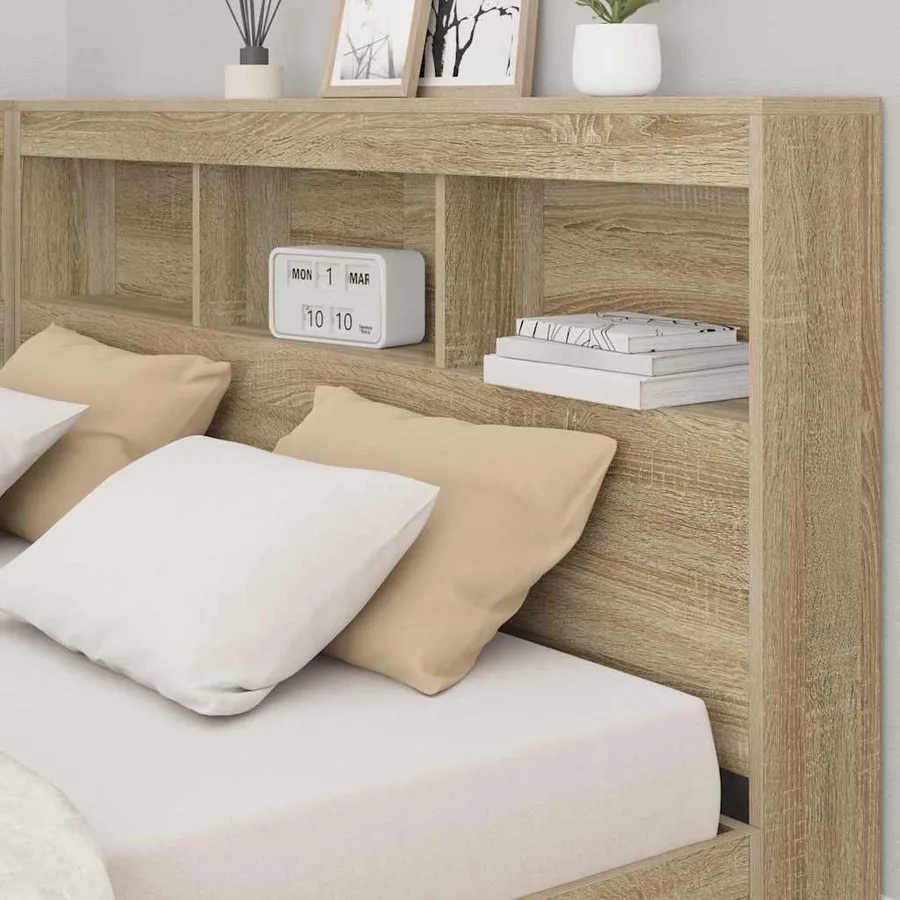 Tête de lit de rangement Chêne Sonoma 135 cm Bois d'ingénierie - 4