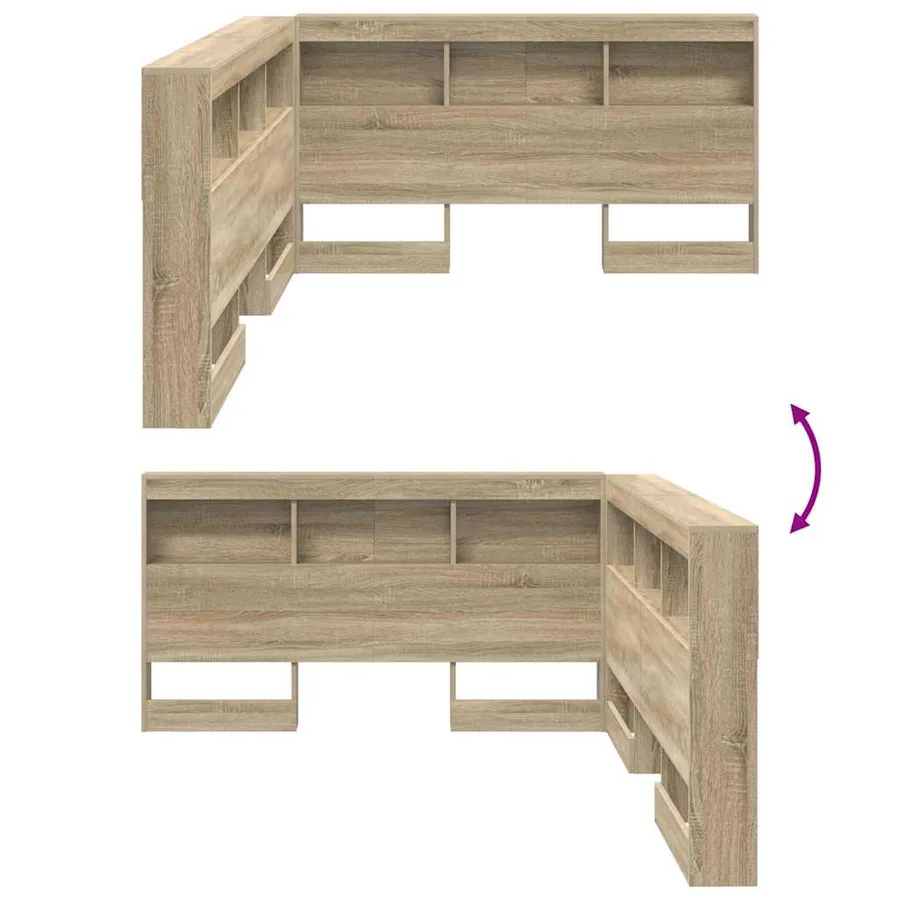 Tête de lit de rangement Chêne Sonoma 135 cm Bois d'ingénierie - 8