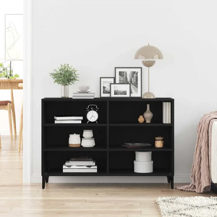 Buffet Chêne noir 103,5 x 35 x 70 cm Bois d'ingénierie - 4