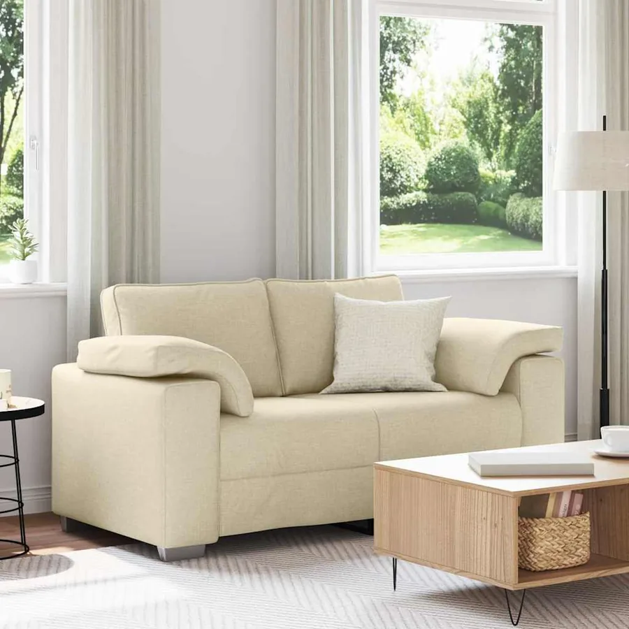 Canapé deux places Crème 160 cm tissu
