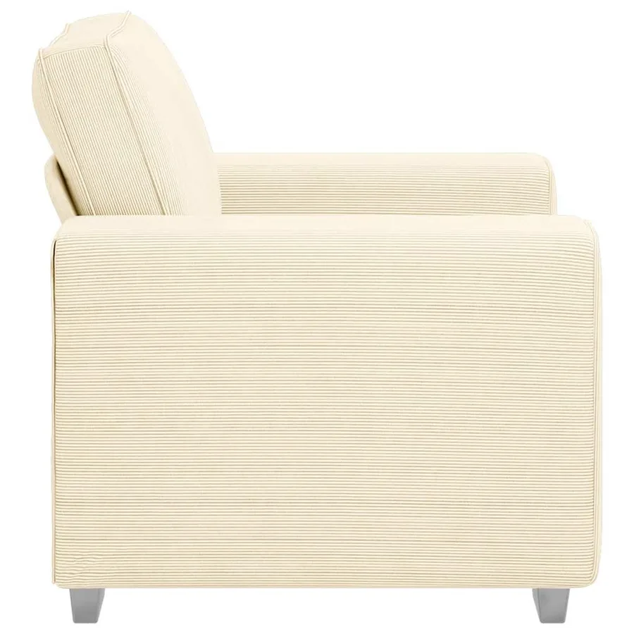 Canapé/Fauteuil crème 100x77x82 cm tissu velours côtelé - 5