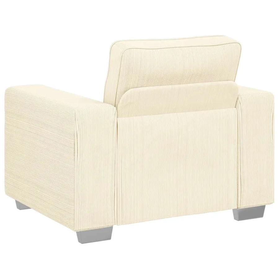 Canapé/Fauteuil crème 100x77x82 cm tissu velours côtelé - 6