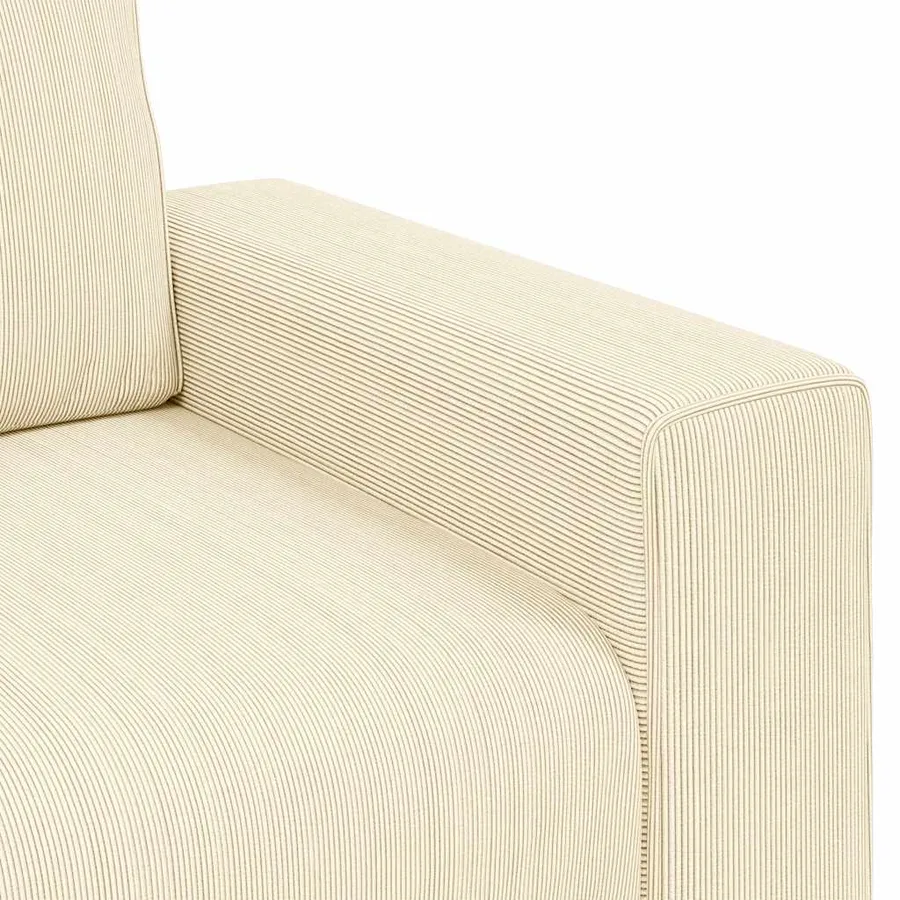 Canapé/Fauteuil crème 100x77x82 cm tissu velours côtelé - 7