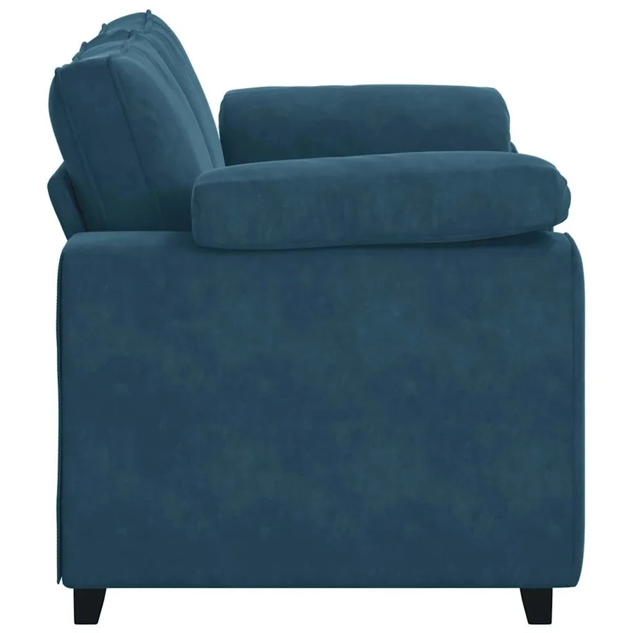 Canapé deux places bleu 160x77x82 cm velours - 5