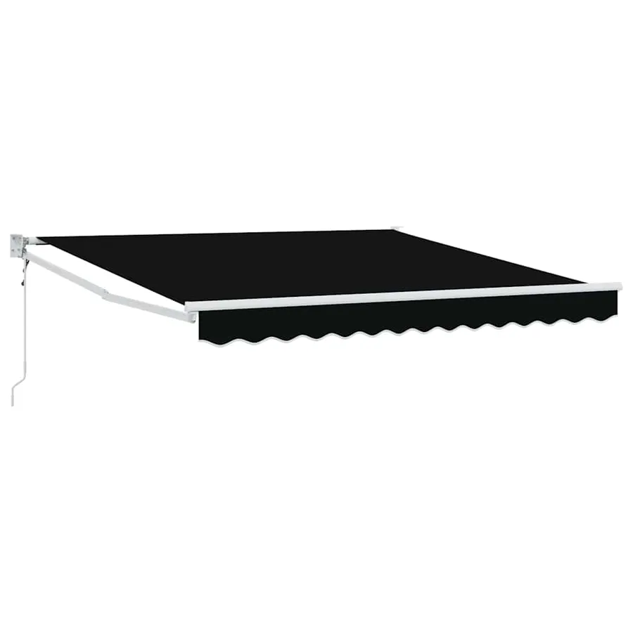 Auvent rétractable Noir 350 x 250 cm Polyester et métal - 2