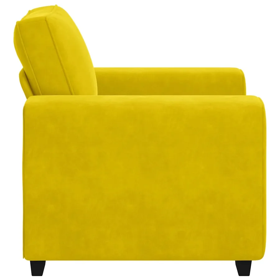 Fauteuil canapé jaune 100x77x82 cm velours - 5