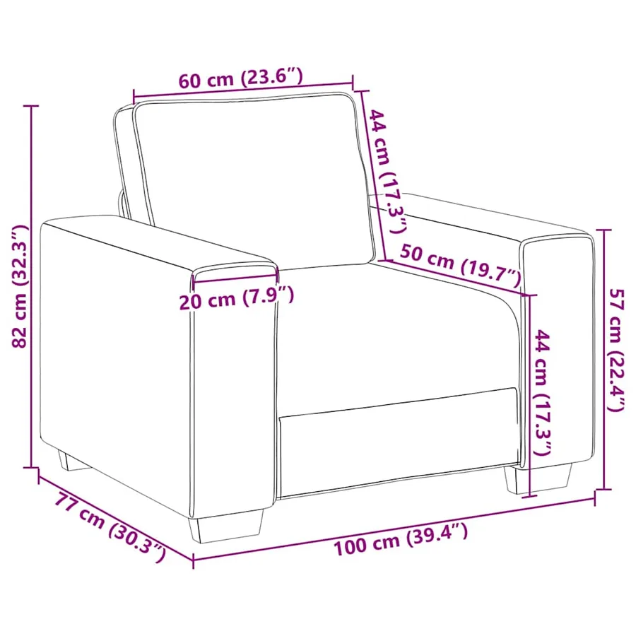 Fauteuil canapé jaune 100x77x82 cm velours - 9