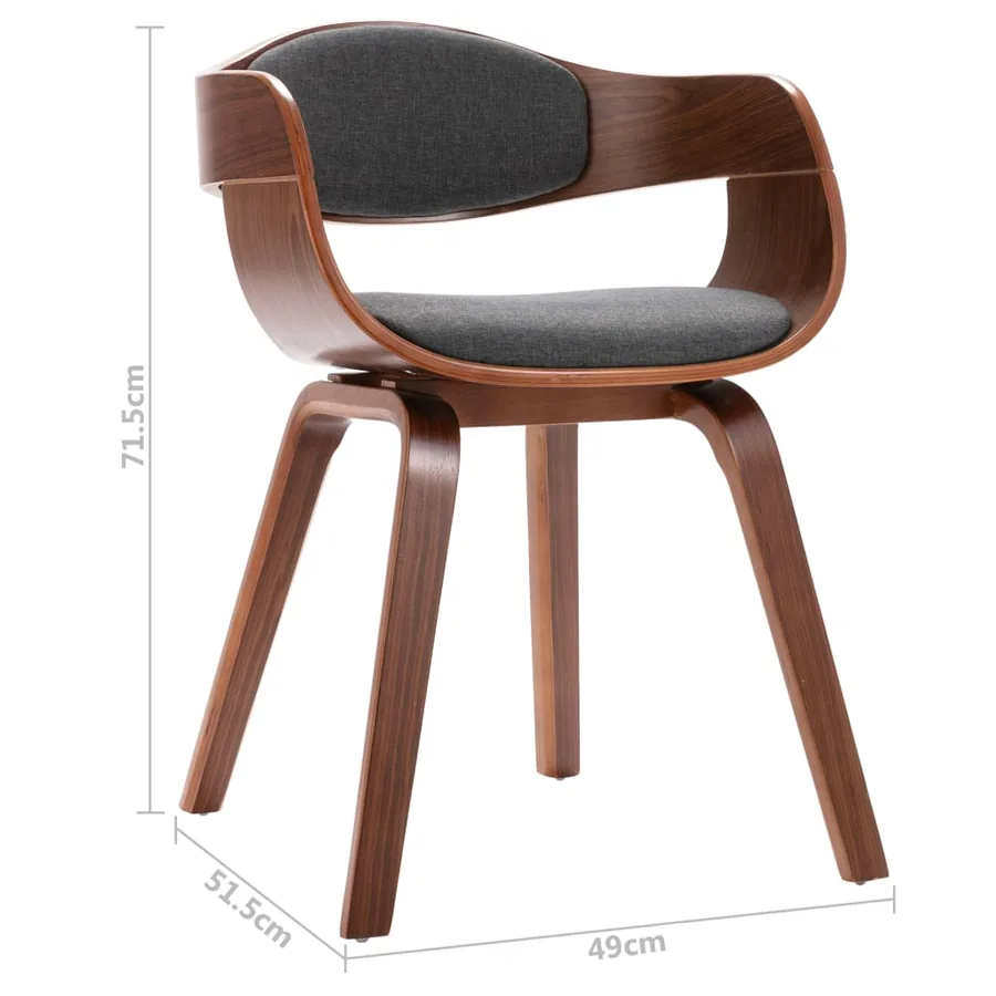 Chaises à manger lot de 4 bois courbé et tissu - 9