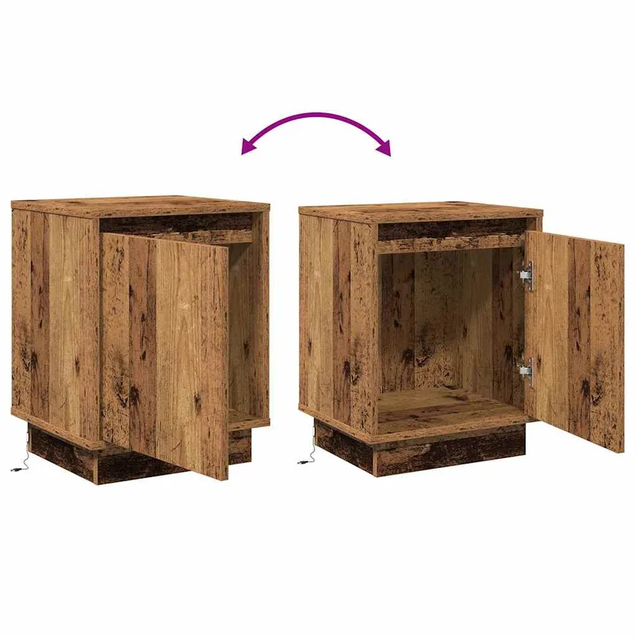 Cabinet de chevet 2 pcs Bois ancien 39 x 34,5 x 50 cm - 14