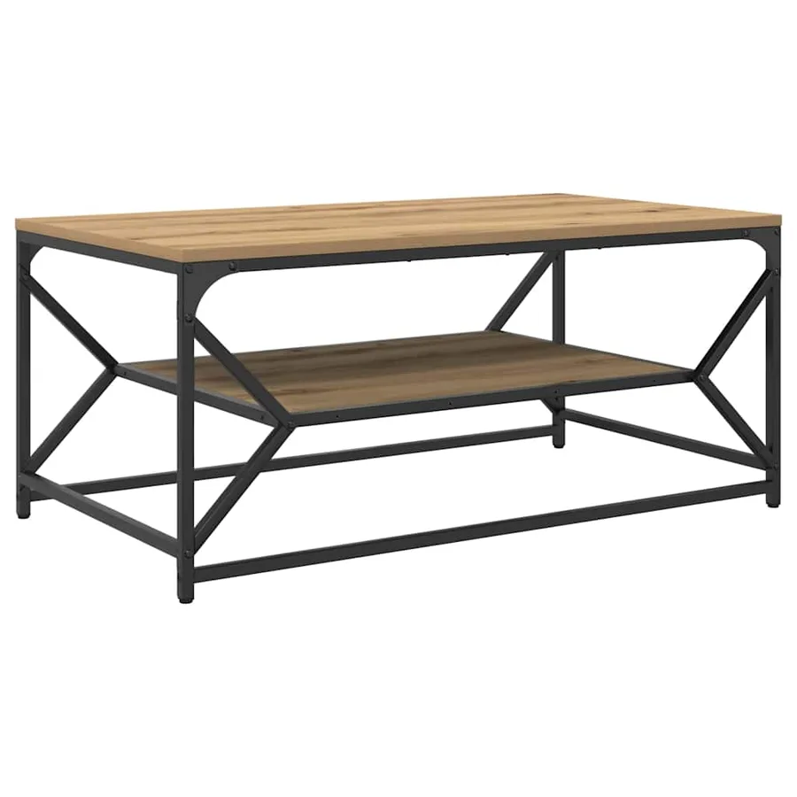 Table basse Chêne artisanal 90 x 50 x 40 cm - 2