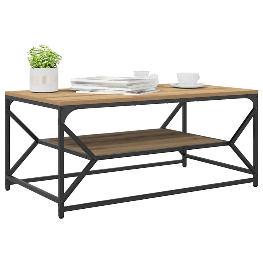 Table basse Chêne artisanal 90 x 50 x 40 cm - 3