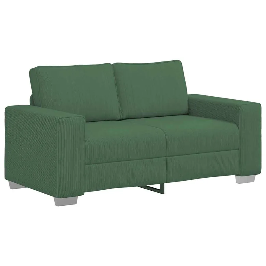 Canapé deux places vert foncé 160 x 77 x 82 cm en tissu velours côtelé - 2
