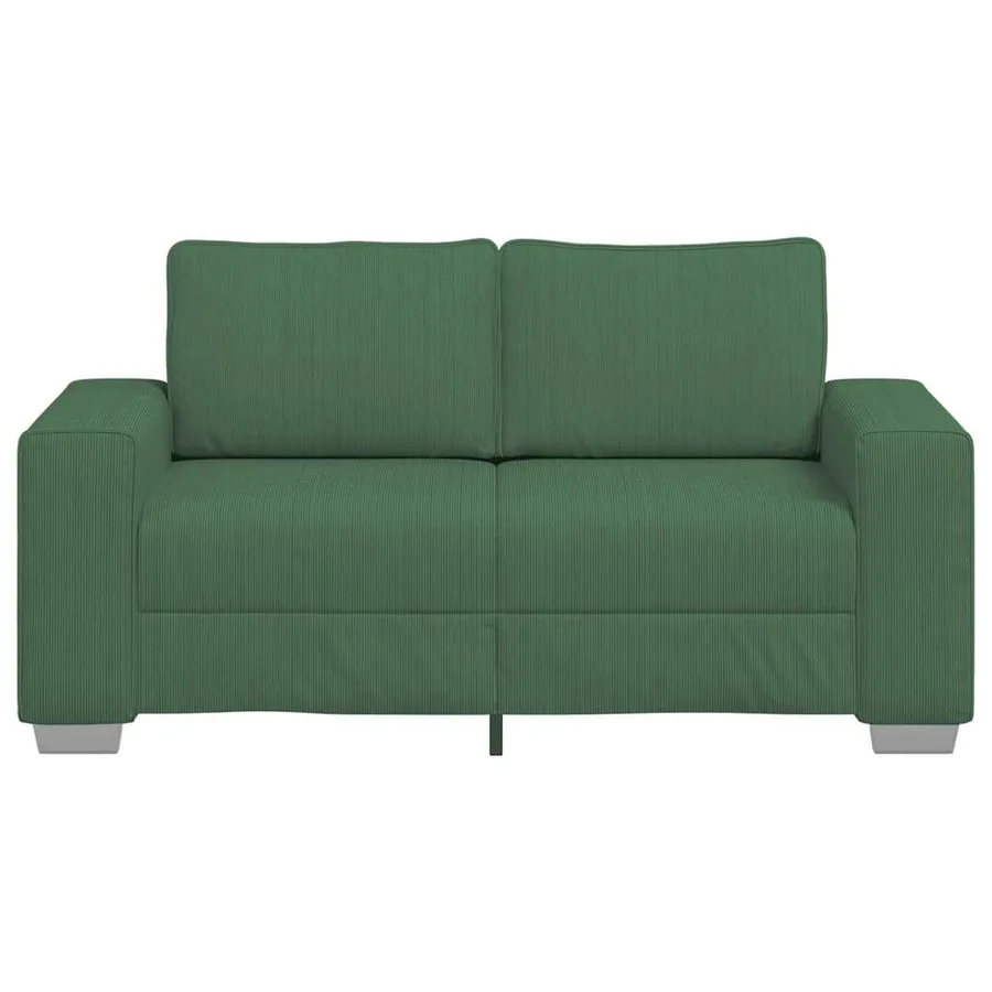 Canapé deux places vert foncé 160 x 77 x 82 cm en tissu velours côtelé - 4