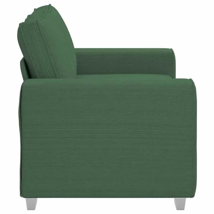 Canapé deux places vert foncé 160 x 77 x 82 cm en tissu velours côtelé - 5