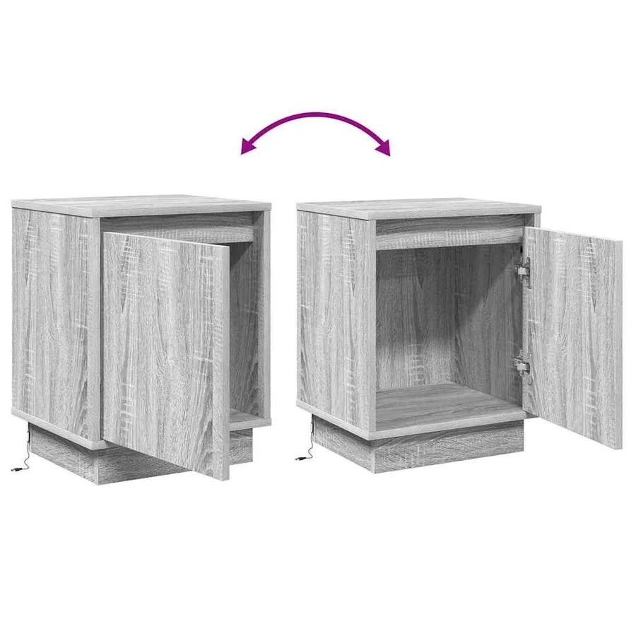 Cabinet de chevet 2 pcs Gris 39 x 34,5 x 50 cm - 14