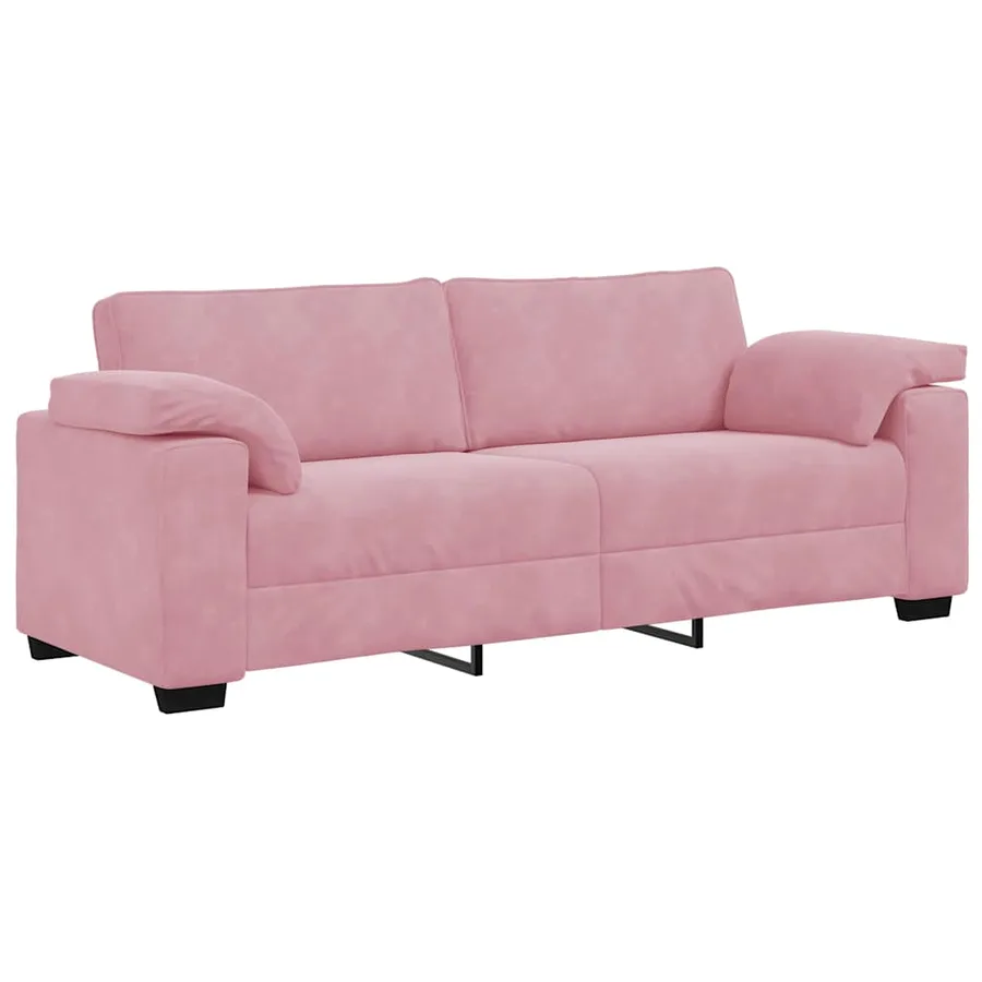 Ensemble de canapés 3 pcs avec coussins Rose Velours - 6