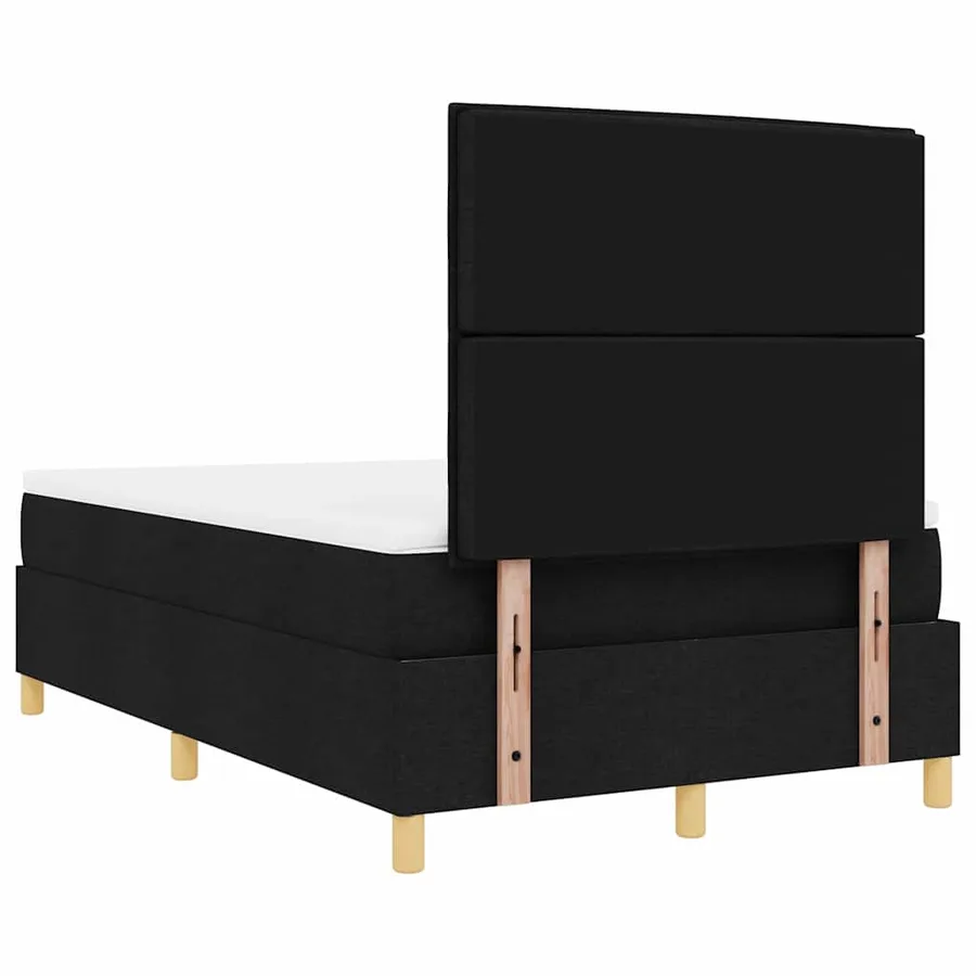 Lit à ressort LED avec matelas Noir 120 x 200 cm tissu - 10