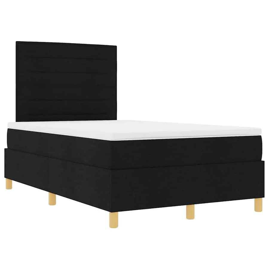 Lit à ressort LED avec matelas Noir 120 x 200 cm tissu - 6