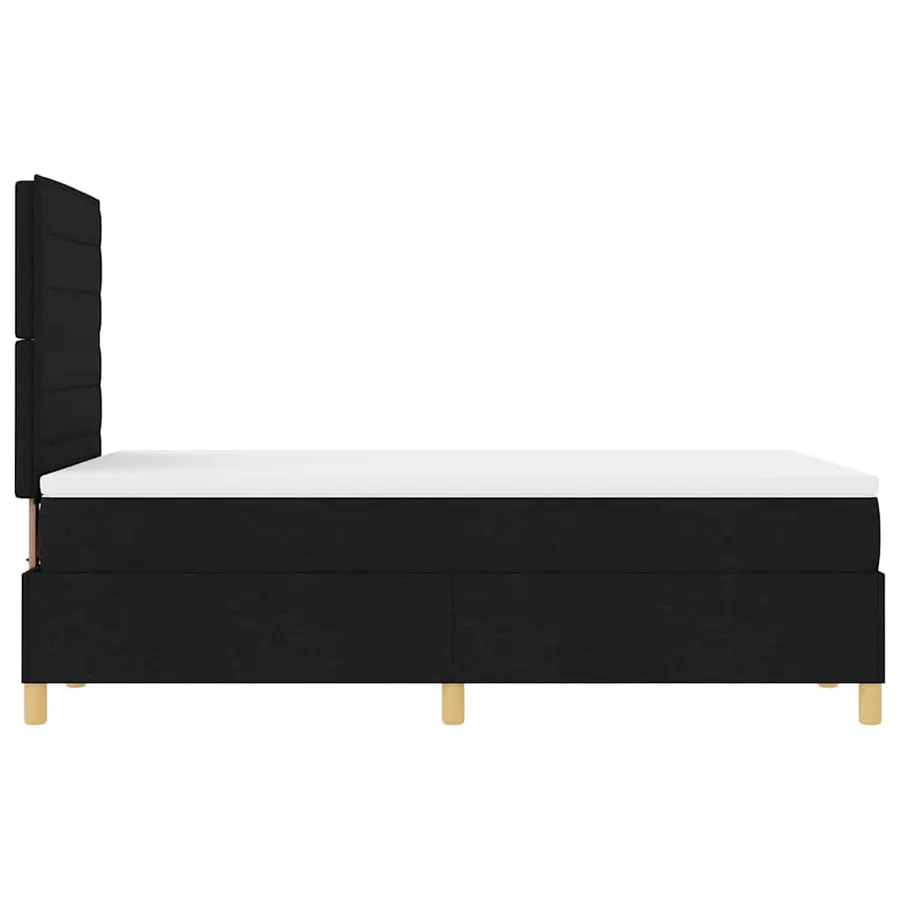 Lit à ressort LED avec matelas Noir 120 x 200 cm tissu - 9
