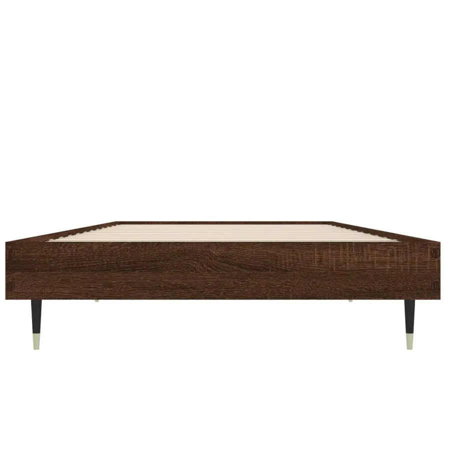 Cadre de lit sans matelas chêne marron 75x190cm bois ingénierie - 6