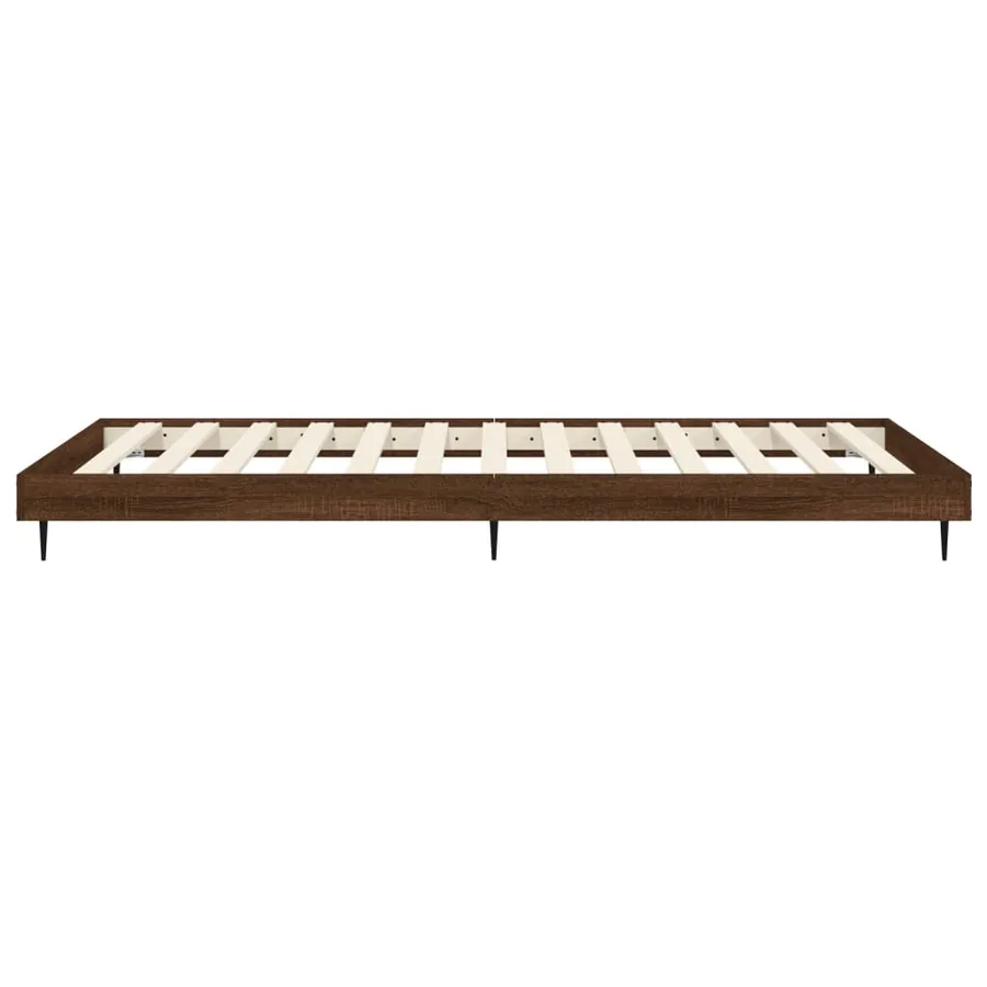 Cadre de lit sans matelas chêne marron 75x190cm bois ingénierie - 7